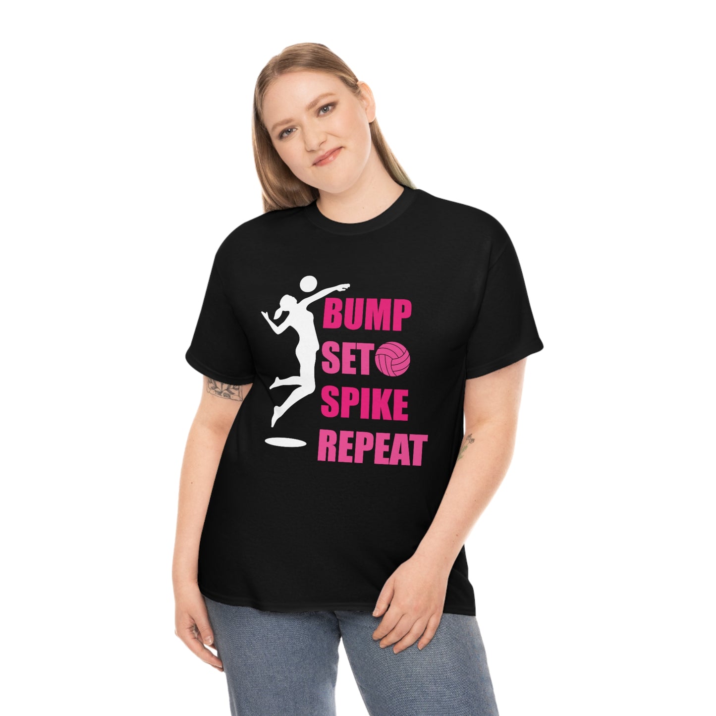 Bump - Set - Spike - Repeat - Unisex Heavy Cotton Tee