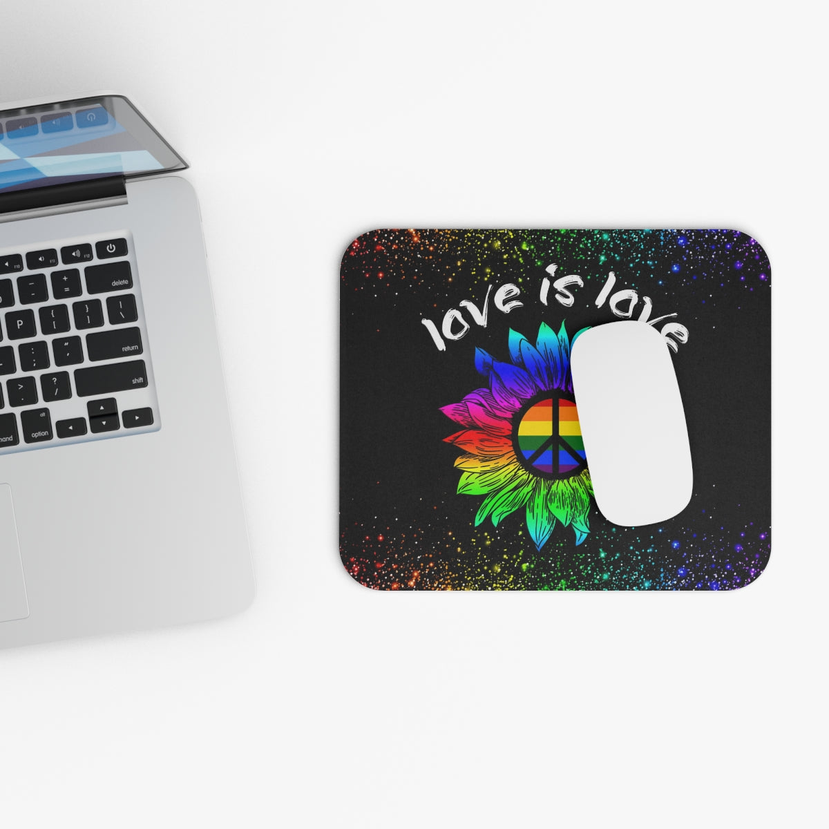 Peace Sunflower - Love Is Love - Mouse Pad (Rectangle)