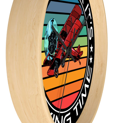 Just Relax - Flying Time - Biplane - Wall Clock