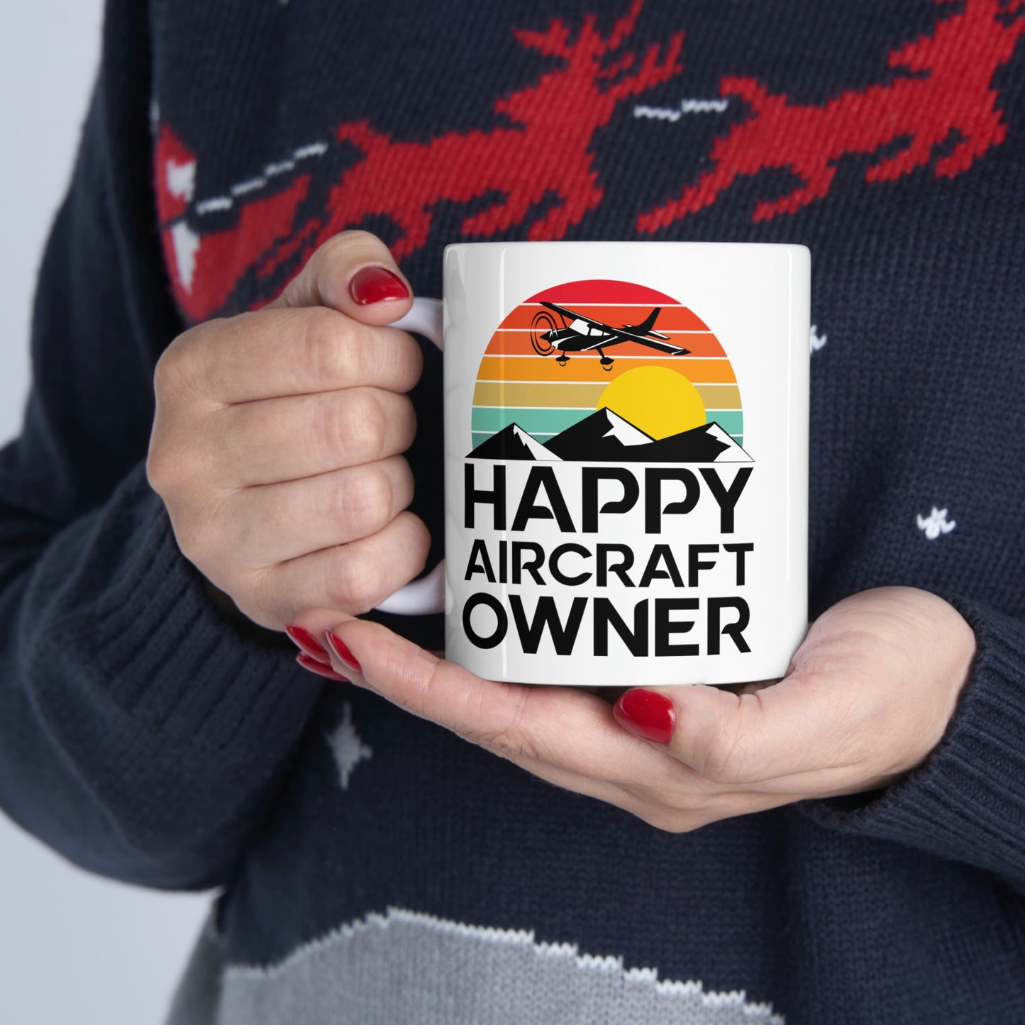 Happy Aircraft Owner - Retro - Ceramic Mug 11oz