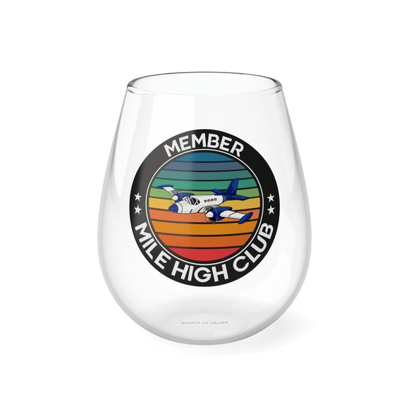 Mile High Club - Member - Circle - Stemless Wine Glass, 11.75oz