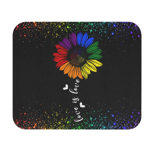 Rainbow Sunflower - Love Is Love - Mouse Pad (Rectangle)