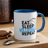 Eat - Sleep - Volleyball - Repeat - Accent Coffee Mug, 11oz