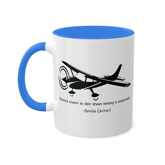 Amelia Earhart - Quote - Black - Colorful Mugs, 11oz