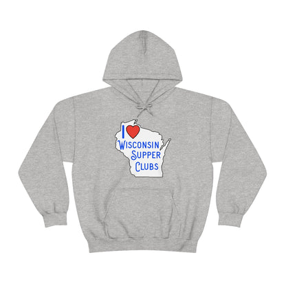 I Love Wisconsin Supper Clubs - Unisex Heavy Blend™ Hooded Sweatshirt