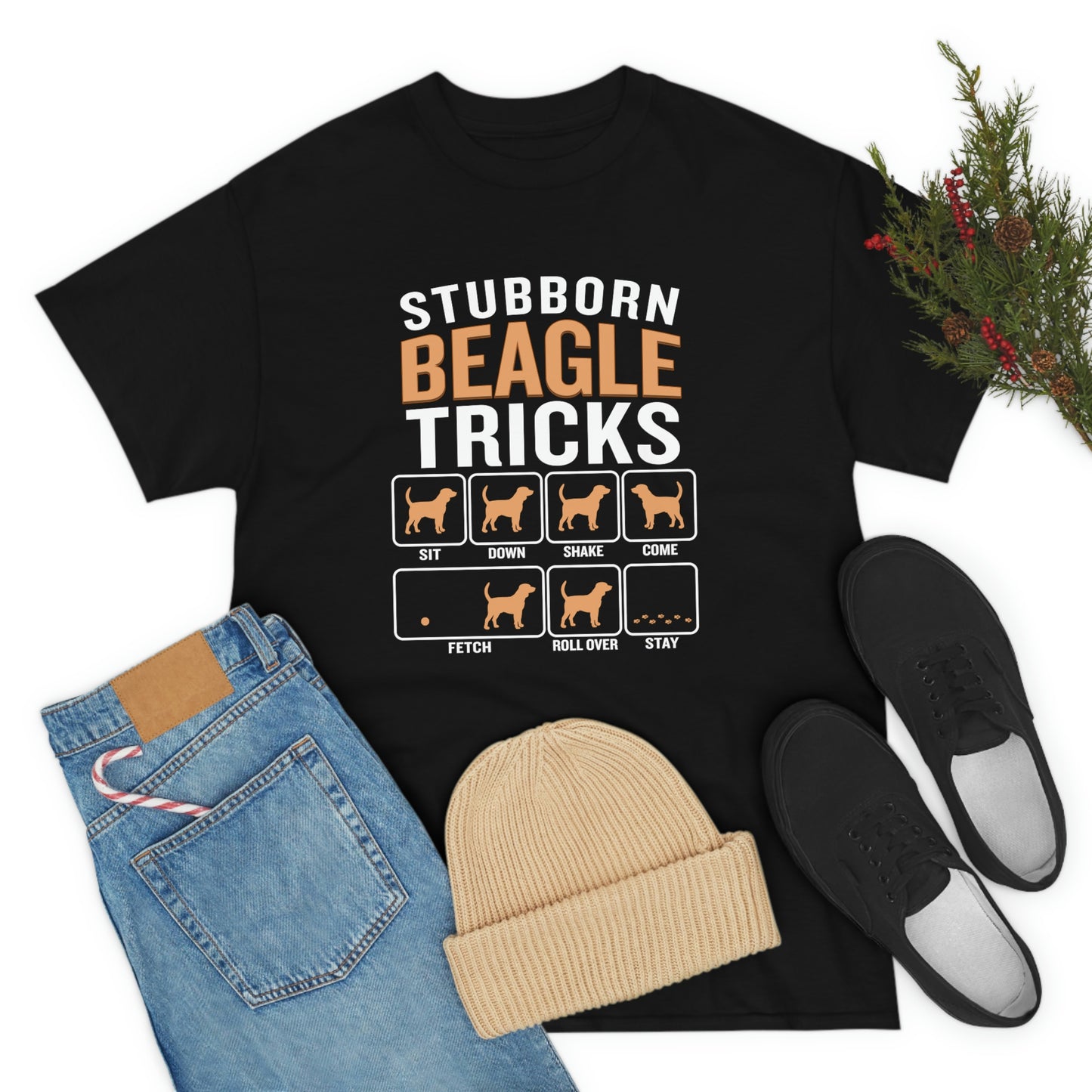 Stubborn Beagle Tricks - Unisex Heavy Cotton Tee