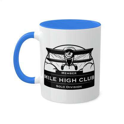 Mile High Club - Biplane - Solo Division - Black  - Colorful Mugs, 11oz