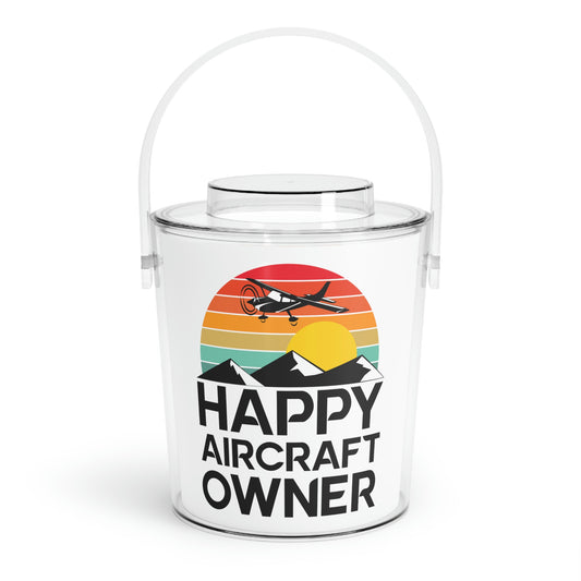 Happy Aircraft Owner - Retro - Ice Bucket with Tongs