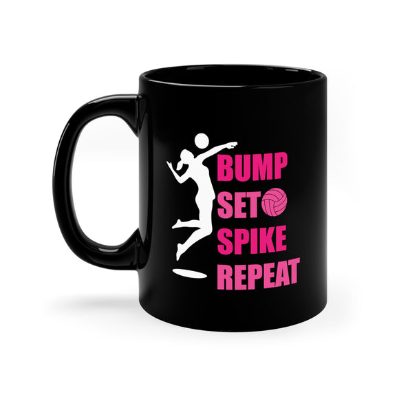 Bump - Set - Spike - Repeat - 11oz Black Mug