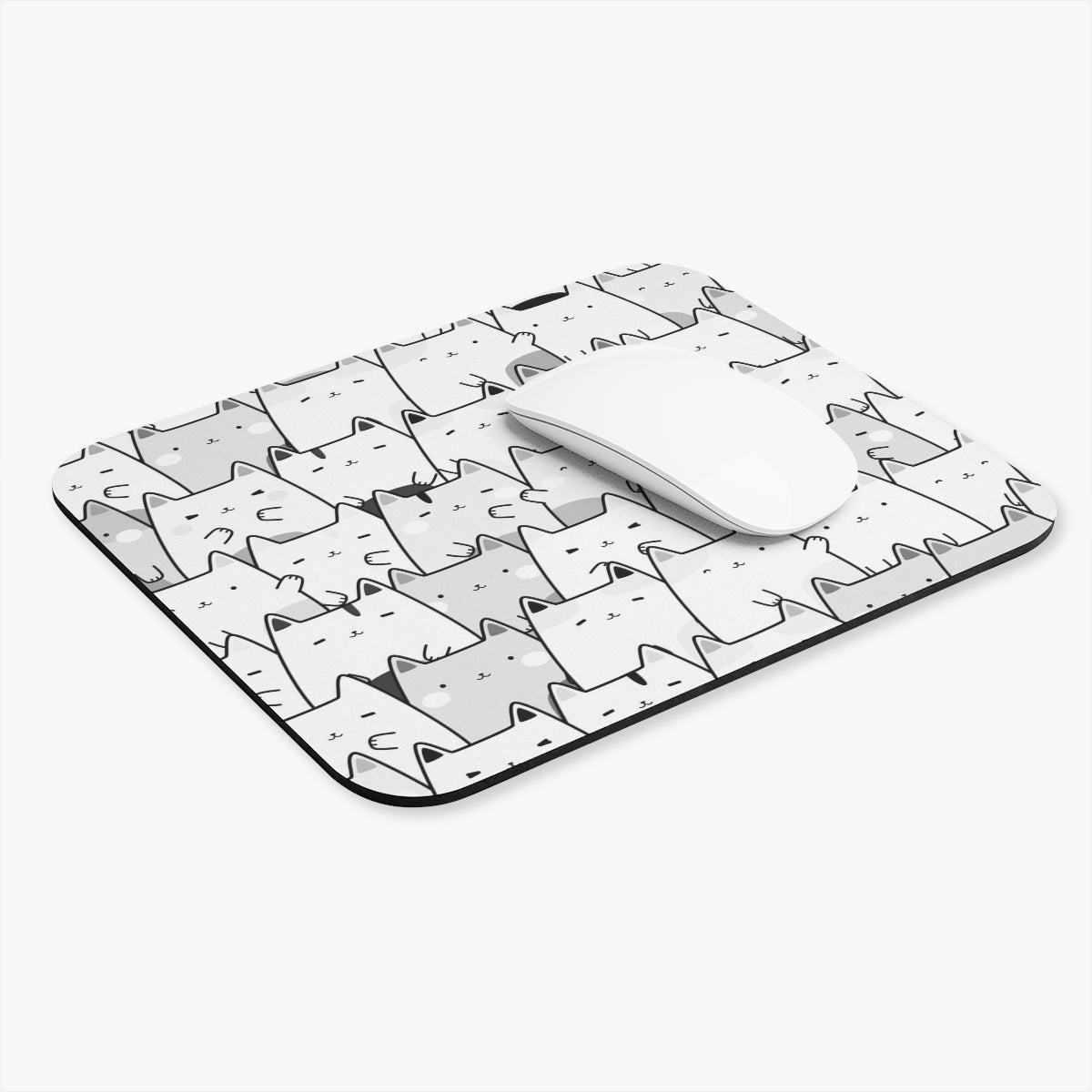 Cats - B & W Pattern - Mouse Pad (Rectangle)