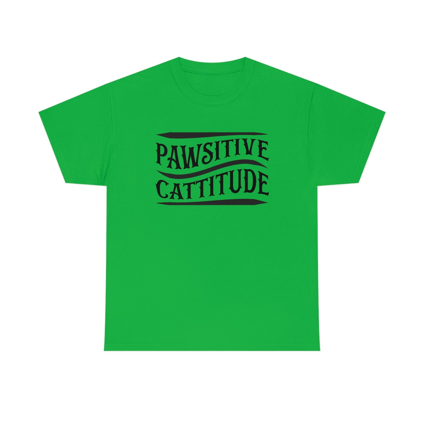 Pawsitive Cattitude - Unisex Heavy Cotton Tee