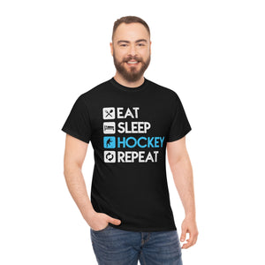 Eat - Sleep - Hockey - Repeat - Unisex Heavy Cotton Tee