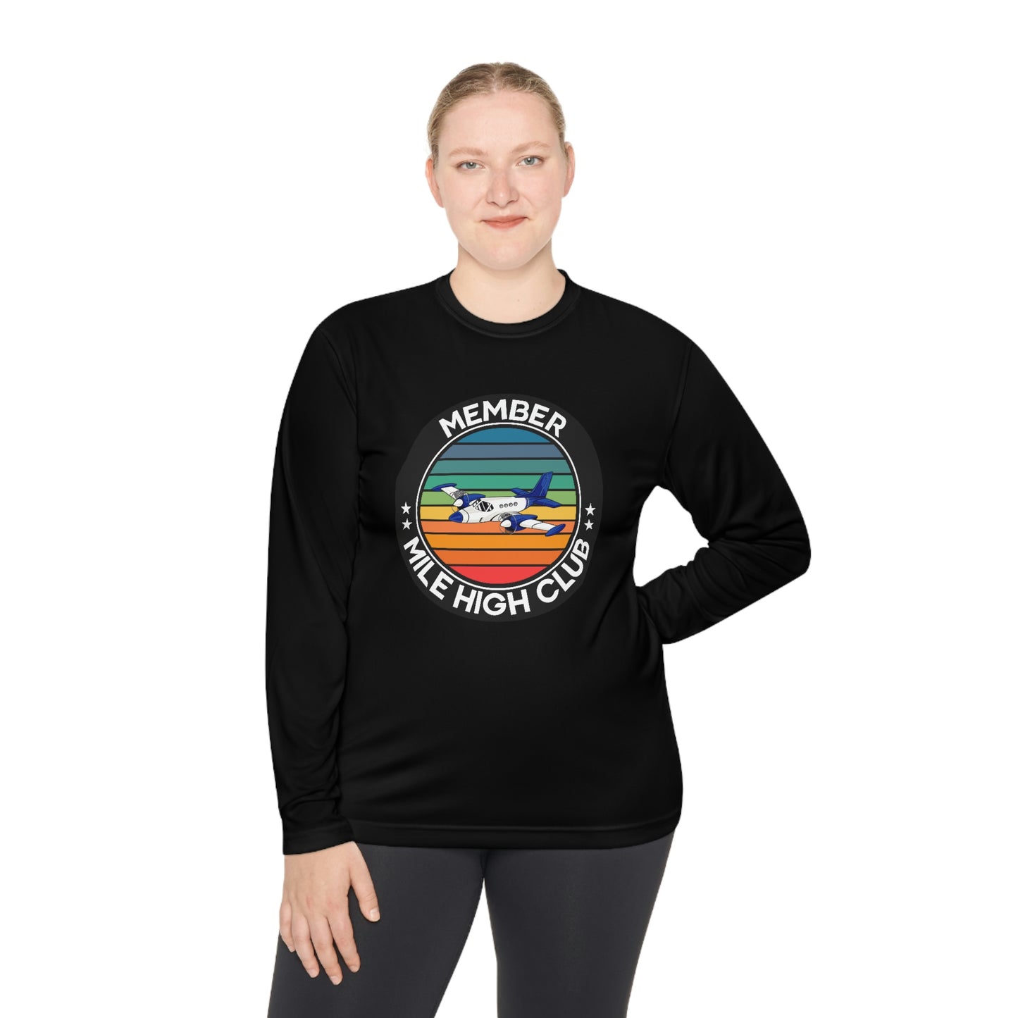 Mile High Club - Member - Circle - Unisex Lightweight Long Sleeve Tee