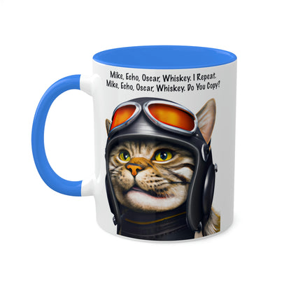 Mike, Echo, Oscar, Whiskey - Pilot - Colorful Mugs, 11oz