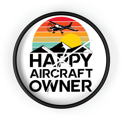 Happy Aircraft Owner - Retro - Circle - Wall Clock