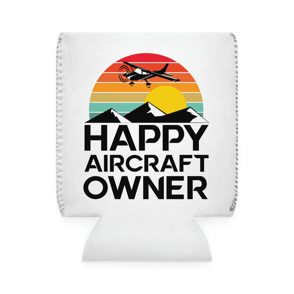 Happy Aircraft Owner - Retro - Can Cooler Sleeve