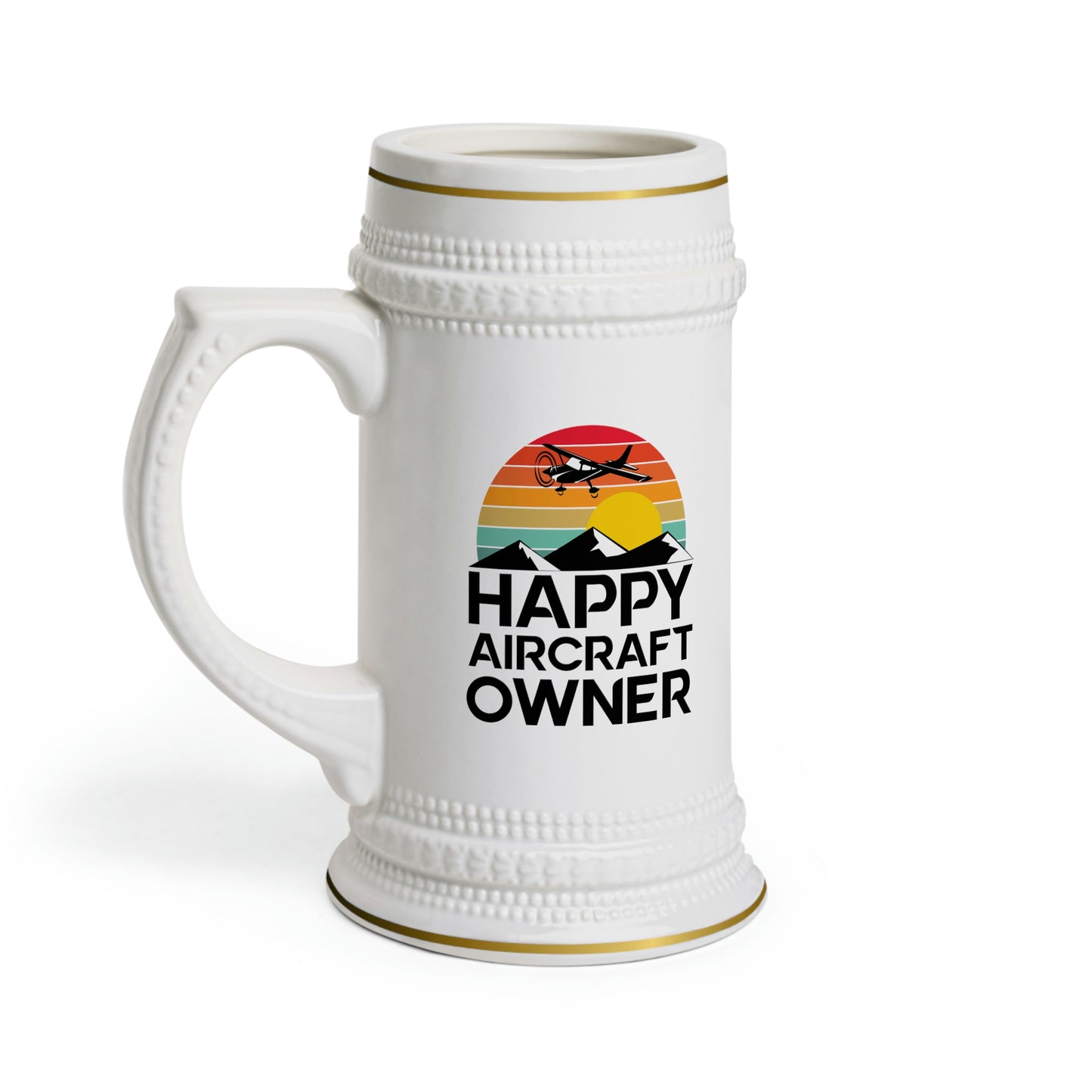 Happy Aircraft Owner - Retro - Beer Stein Mug