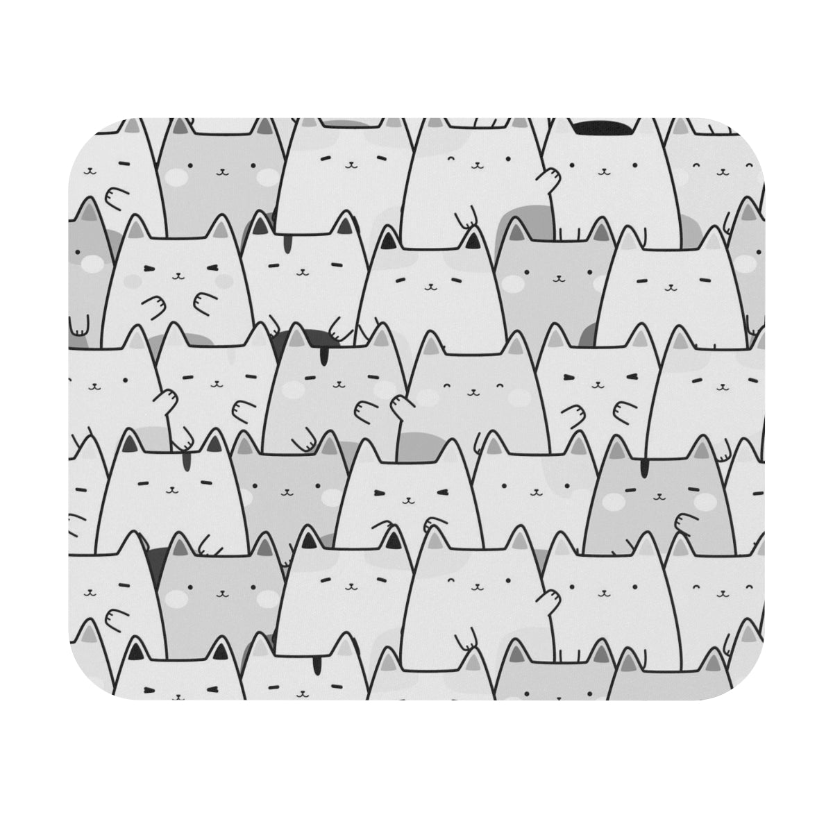 Cats - B & W Pattern - Mouse Pad (Rectangle)