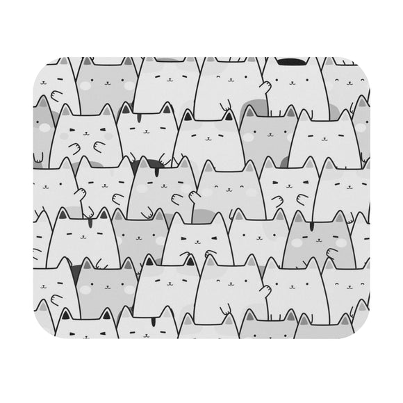 Cats - B & W Pattern - Mouse Pad (Rectangle)
