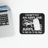 Fly An Airplane To Add Life To My Days - White - Mouse Pad (Rectangle)