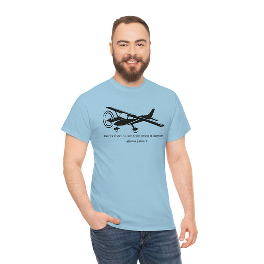 Amelia Earhart - Quote - Black - Unisex Heavy Cotton Tee