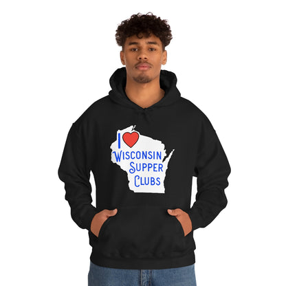 I Love Wisconsin Supper Clubs - Unisex Heavy Blend™ Hooded Sweatshirt