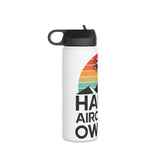 Happy Aircraft Owner - Retro - Stainless Steel Water Bottle, Standard Lid - 18 oz.