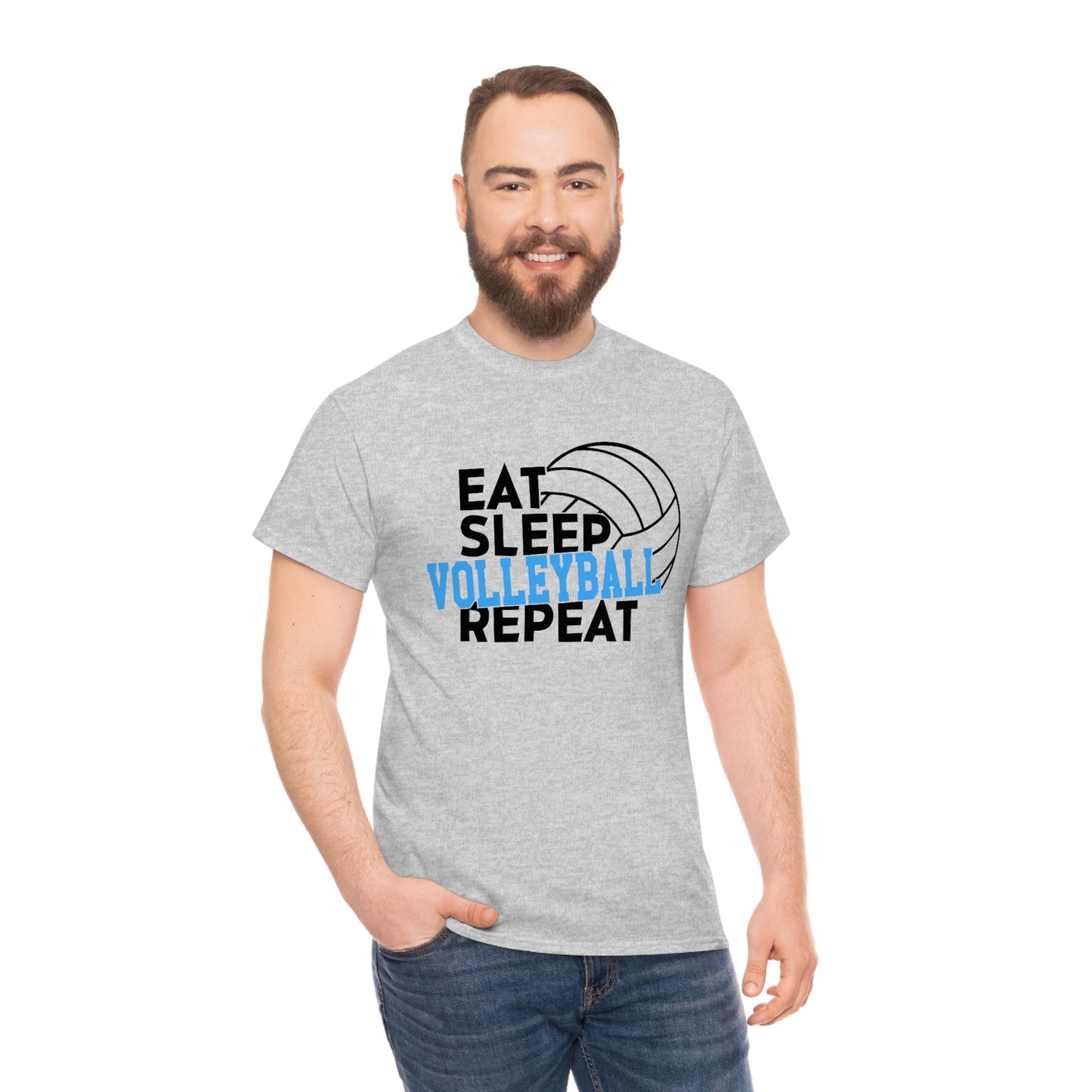 Eat - Sleep - Volleyball - Repeat - Unisex Heavy Cotton Tee