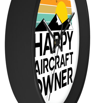 Happy Aircraft Owner - Retro - Circle - Wall Clock