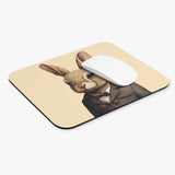 Retro Rabbit In Jacket - Mouse Pad (Rectangle)
