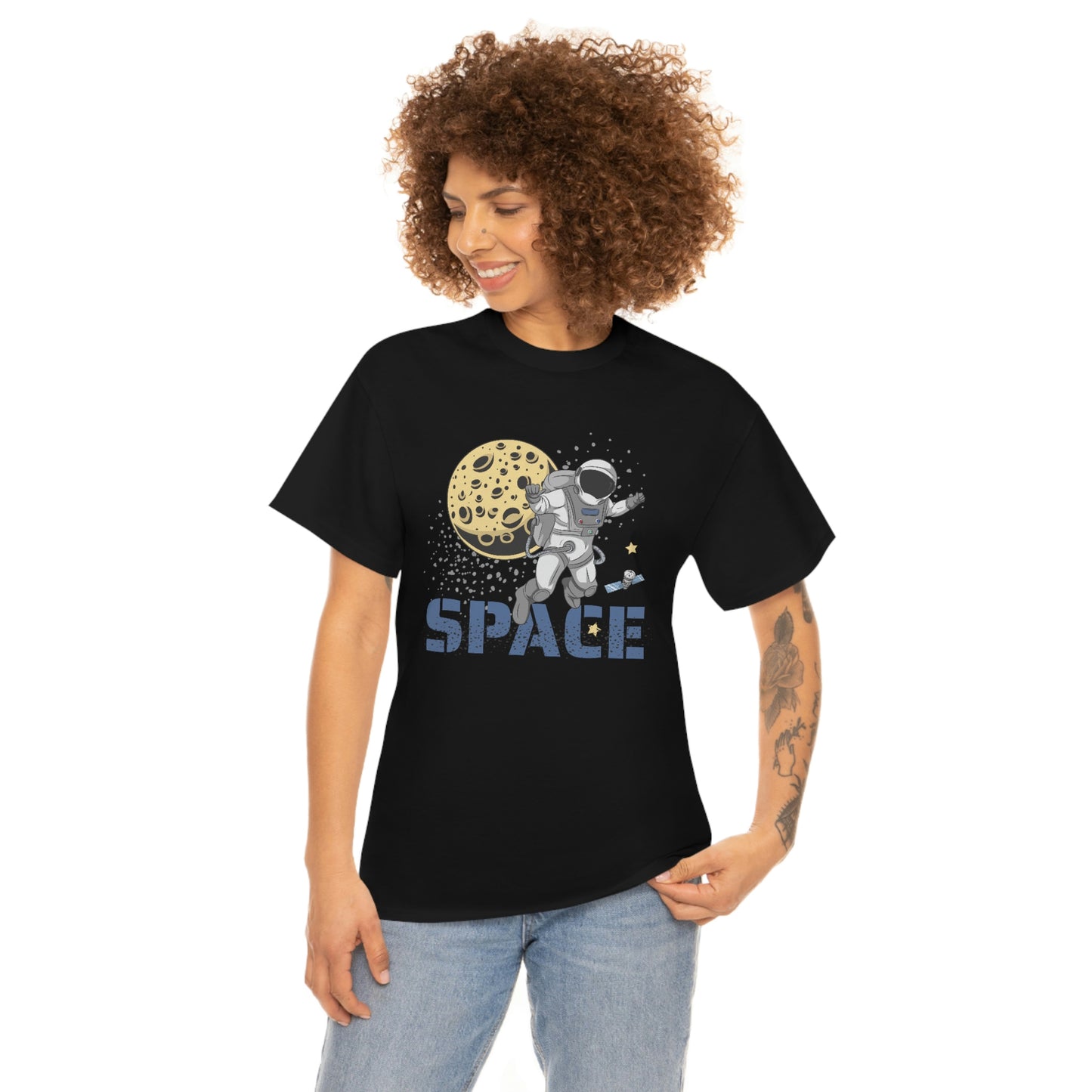 Astronaut - Satellite - Unisex Heavy Cotton Tee