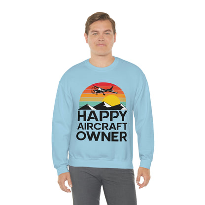 Happy Aircraft Owner - Retro - Unisex Heavy Blend™ Crewneck Sweatshirt