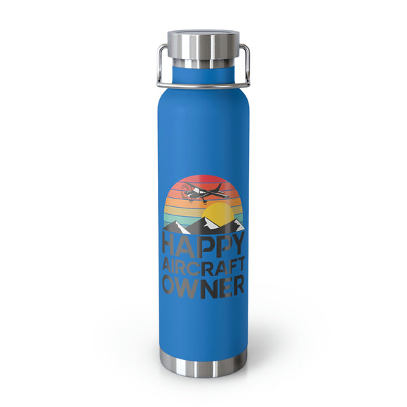 Happy Aircraft Owner - Retro - Copper Vacuum Insulated Bottle, 22oz