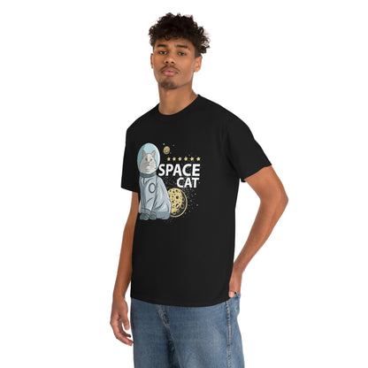 Cute Space Cat - Unisex Heavy Cotton Tee