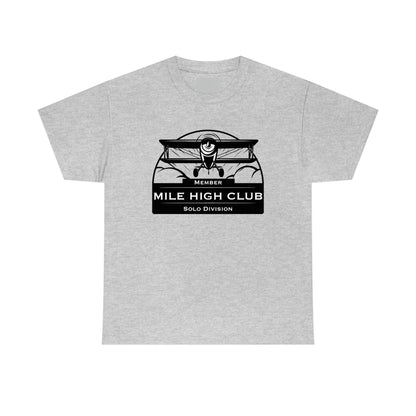 Mile High Club - Biplane - Solo Division - Black - Unisex Heavy Cotton Tee