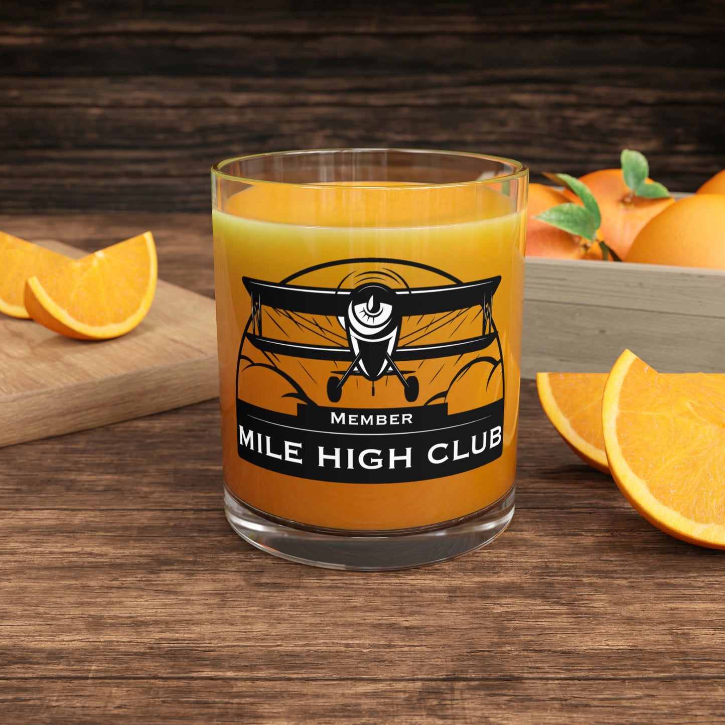 Mile High Club - Biplane - Black - Bar Glass