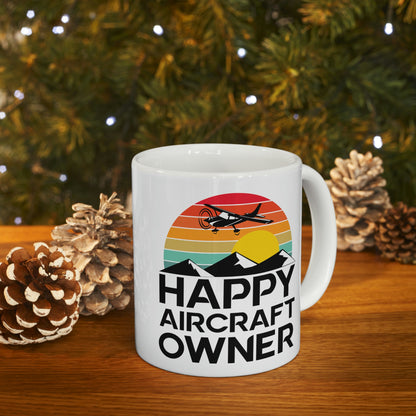 Happy Aircraft Owner - Retro - Ceramic Mug 11oz