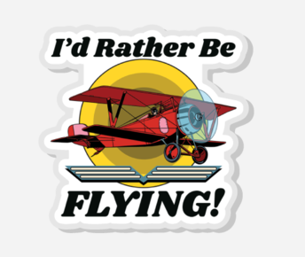 I'd Rather Be Flying - Biplane - Acrylic Pin