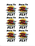 Born To Fly - Biplane - 2.84" x 3" - Die Cut Sheet Labels