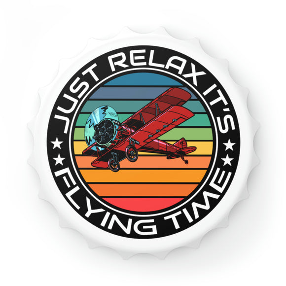 Just Relax - Flying Time - Biplane - Bottle Opener