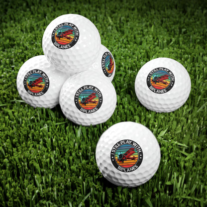 I Still Play With Biplanes - Circle - Golf Balls, 6pcs