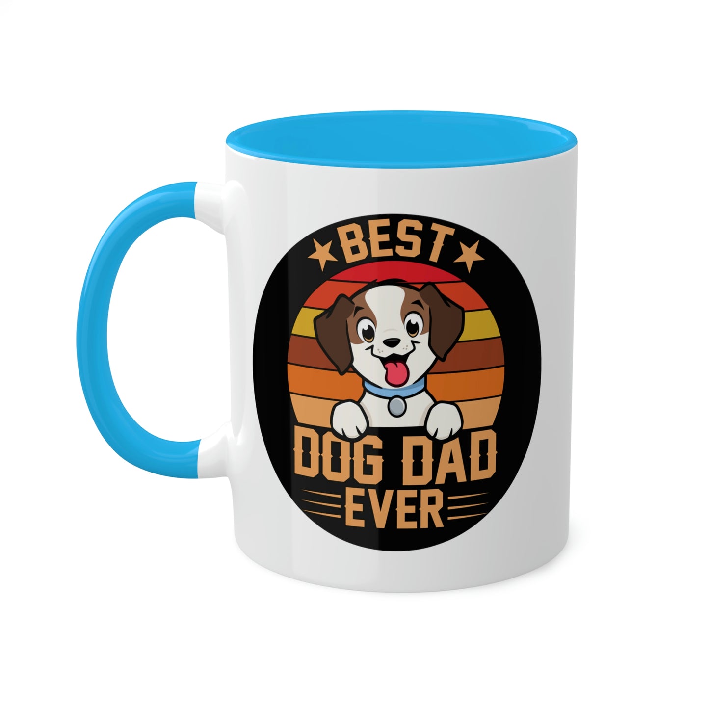 Best Dog Dad Ever - Circle - Colorful Mugs, 11oz