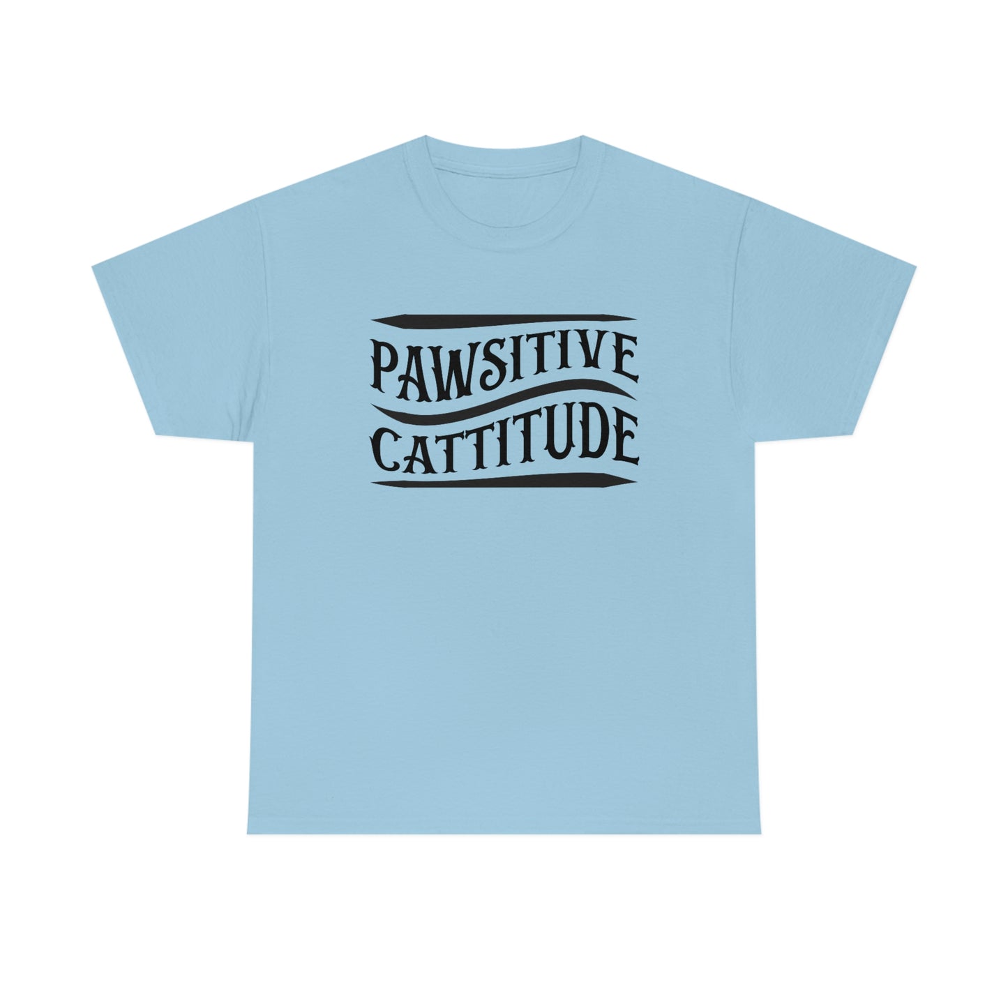 Pawsitive Cattitude - Unisex Heavy Cotton Tee