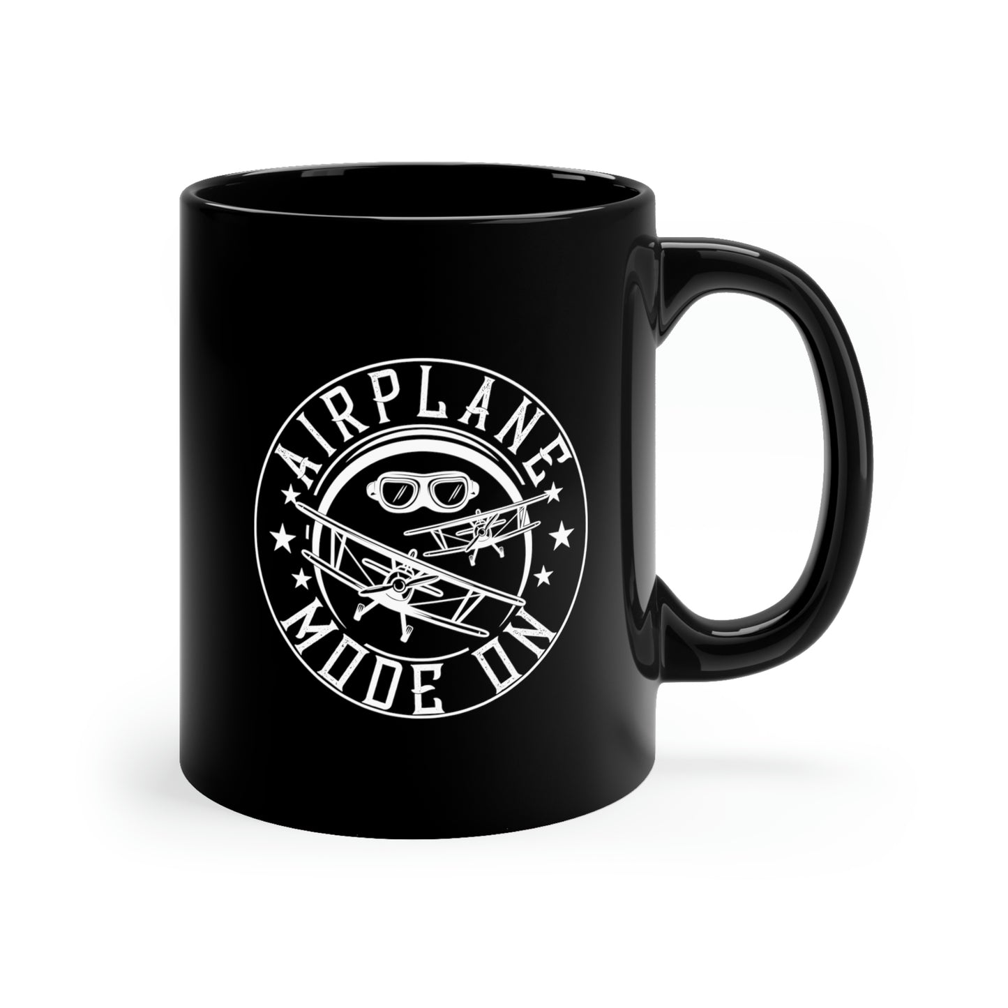 Airplane Mode On - 11oz Black Mug