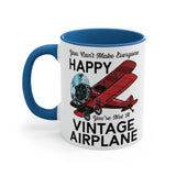 You Can't Make Everyone Happy - Biplane - Black - Accent Coffee Mug, 11oz