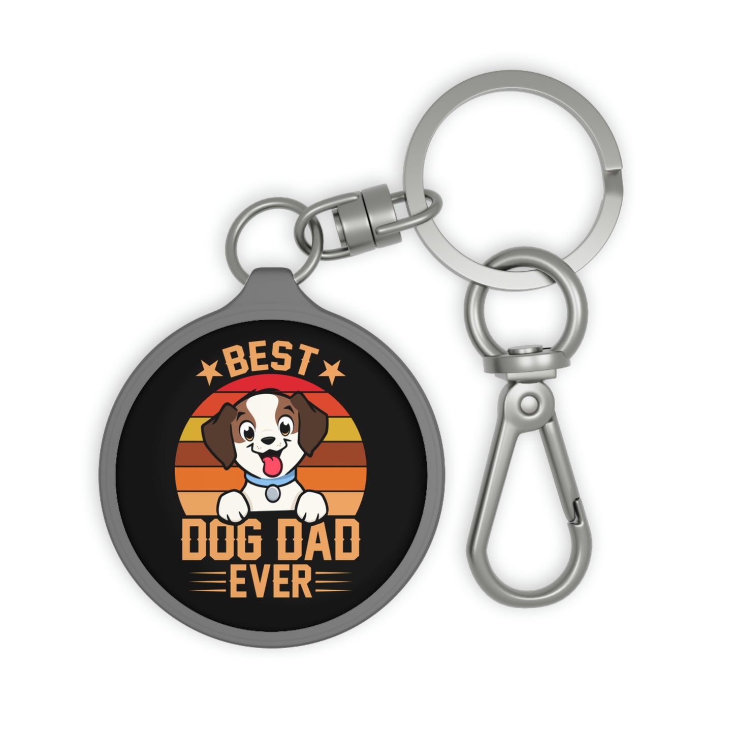 Best Dog Dad Ever - Circle - Keyring Tag