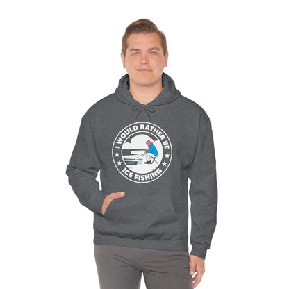 I Would Rather Be Ice Fishing - Unisex Heavy Blend™ Hooded Sweatshirt