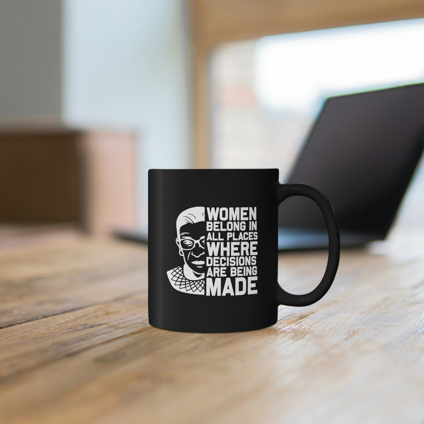 Women Belong In All Places - 11oz Black Mug