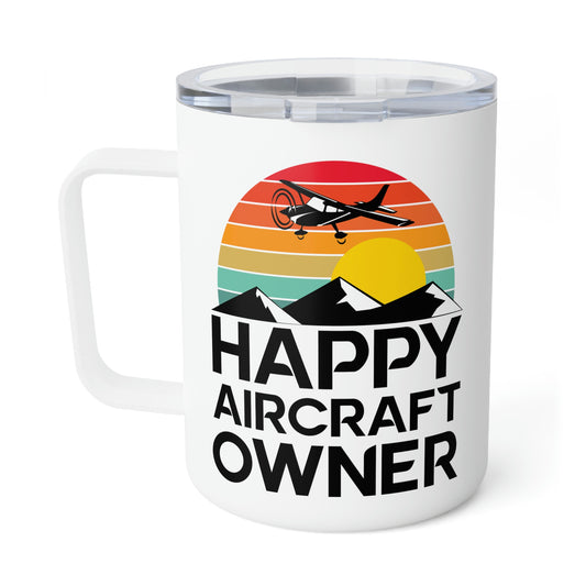 Happy Aircraft Owner - Retro - Insulated Coffee Mug, 10oz