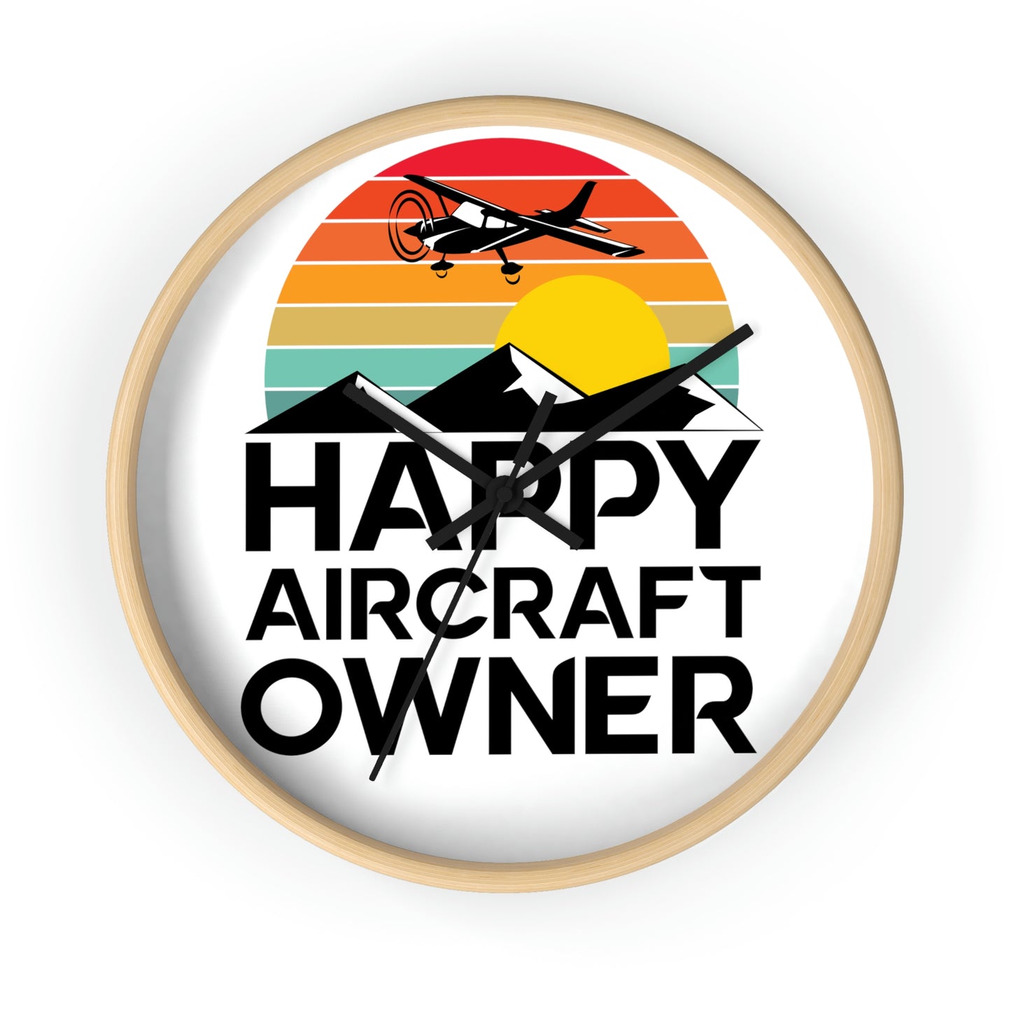 Happy Aircraft Owner - Retro - Circle - Wall Clock